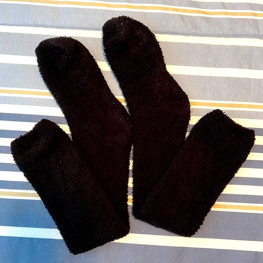 Warm knee high black socks